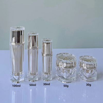Бутылка акриловая безвоздушная банка 30G 50G 30ML 50ML 100ML для косметических лосьонов с алюминиевым лосьоновым насосом или туманным распылителем