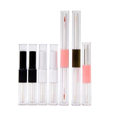 1.2ml и 2.5ml Пластиковые квадратные тонкие губные глянцевые трубы с двойными головами с индивидуальными цветами