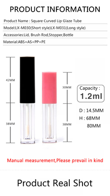 1.2ml Пластиковый цилиндрический губный глянцевый трубку с длинной крышкой