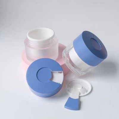 Прозрачная косметическая банка с двойными стенками 15/30/50 г с встроенной гигиенической ложкой для увлажняющего крема, маски для лица и ухода за кожей