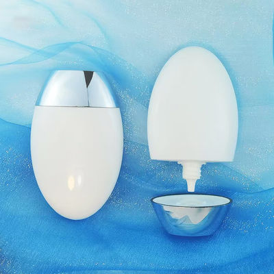 Индивидуальная овальная бутылка для солнцезащитного крема 50 г с УФ-серебряной крышкой для косметической упаковки из полипропилена объемом 50 мл