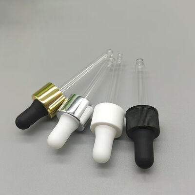 18 мм 20 мм 24 мм 28 мм Силиконовая лампочка Золото Серебро Гладкий Мат закрытие Косметическая упаковка Пластиковый капельщик Пластиковый капельщик для эфирного масла