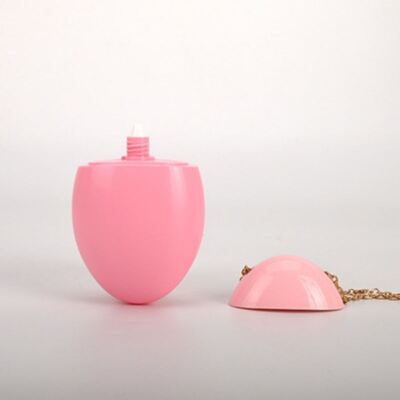 50ml Egg-Style Sunscreen Bottle with Detachable Gold Chain and Customizable Design for Cosmetic Packaging