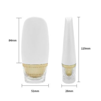 50ml Oval Shaped Luxury Gold Sunscreen Bottle - High-End Cosmetic Plastic Bottle for Skincare