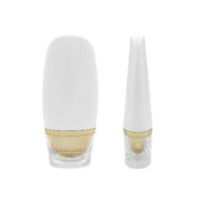 50ml Oval Shaped Luxury Gold Sunscreen Bottle - High-End Cosmetic Plastic Bottle for Skincare